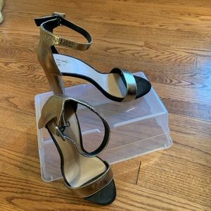Size 10 gold straps heels - worn once!